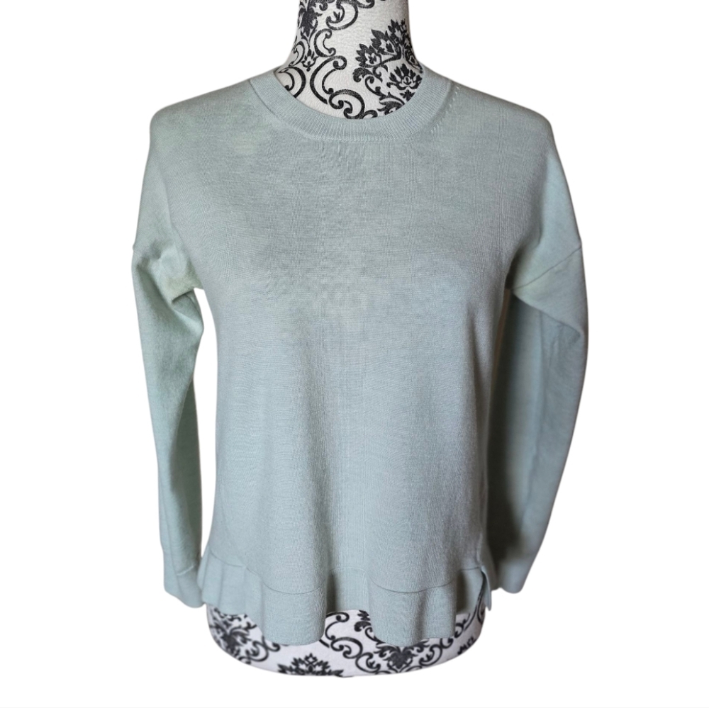 J. Crew light green merino wool cotton blend lightweight sweater size small